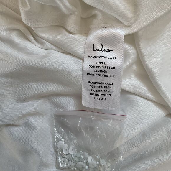 Lulus Radiant Presence Dress Women's S White Maxi Wedding Sequin Backless NWT - Picture 14 of 14